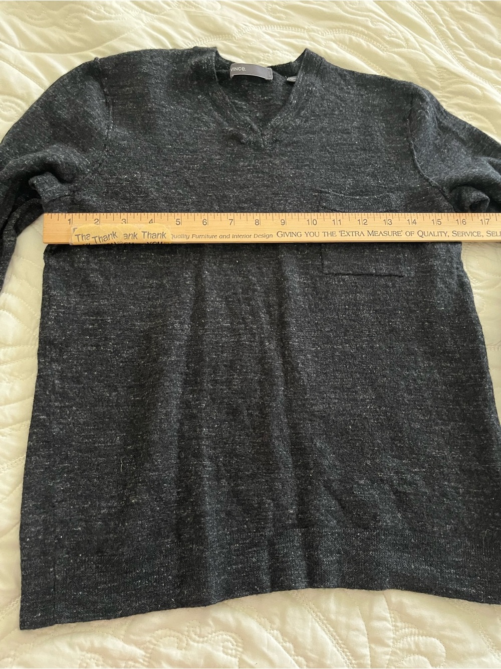 Vince Women's Charcoal V-Neck Cashmere Blend Sweater XS - Picture 3 of 9